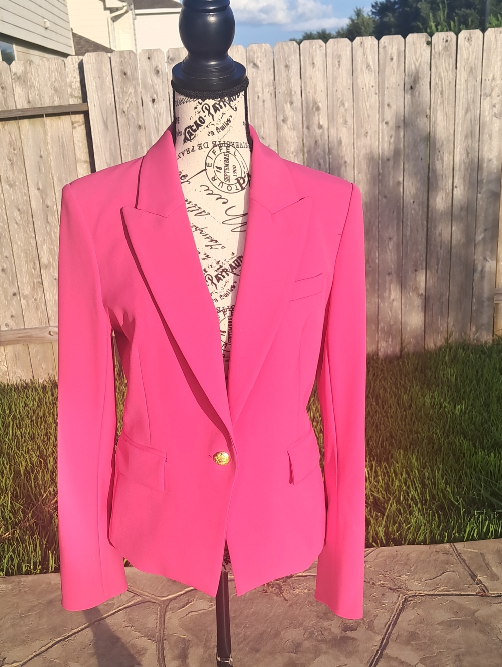 Veronica Beard Bright Pink Single-Button Blazer
